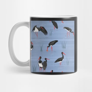 Black stork, gold fish Mug